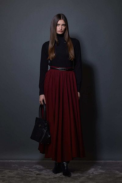 Tailors Room Fusta din voile burgundy