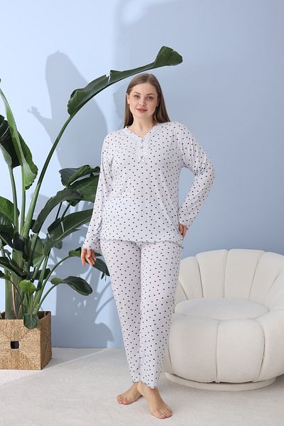SEBOTEKS 100% Cotton Seasonal Fabric Large Size Women's Pajamas Set 50100