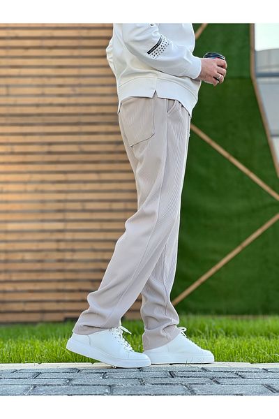 ElitWear Comfortable Fit Flexible Fabric Relaxed Pants with Elastic Waist