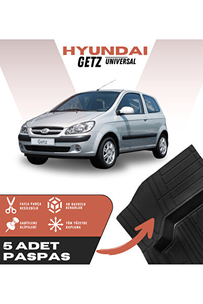 Kingstar Hyundai Getz Universal 5'li Paspas Seti Yüksek Kalite Kesilebilir Un...