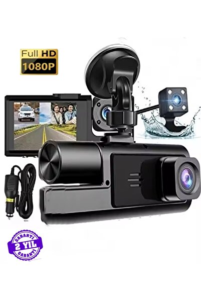 gaman Siyah 1080p Araç Içi 3 Kameralı Ekranlı Gece Görüşlü , G-sensör Geri Gö...