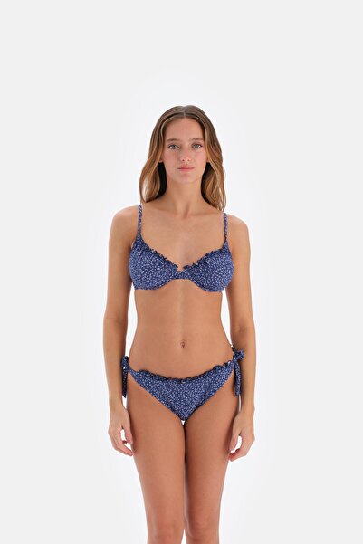 Eros Fırfır Detaylı Balenli Bikini Takımı Lacivert 3265BK