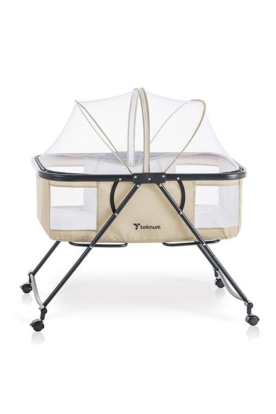 TEKNUM 3-IN-1 Baby Cot/Cradle w/ Mosquito net & Wheels – Ivory