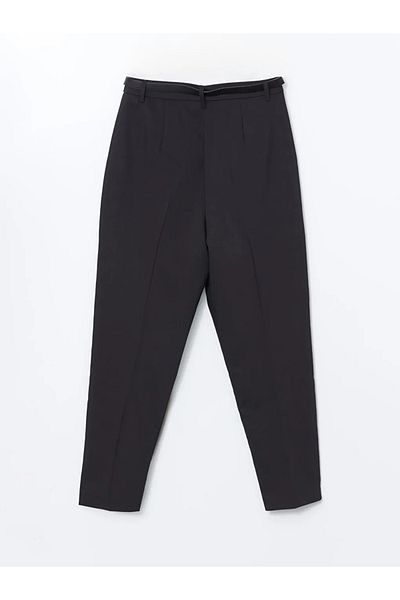 LC Waikiki Pantaloni de damă LCW Modest Black cu talie cu tăietură morcov
