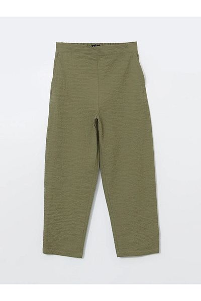 LC Waikiki Lcw Modest Khaki Women's Carrot Cut Pants with Elastic Waist