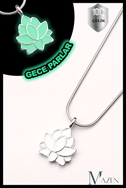 MAZEN قلادة فولاذية جراحية متوهجة ليلية - مقاومة للماء، مقاومة للصدأ، تصميم أنيق