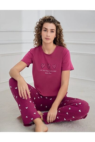 Mihra Compact Penye Kısa Kollu Kadın Pijama Takımı