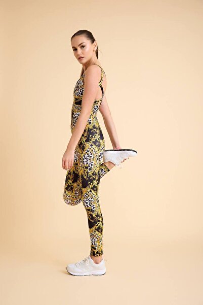 lismina Narita Zincirli Leopar Desen Spor Tayt Tulum