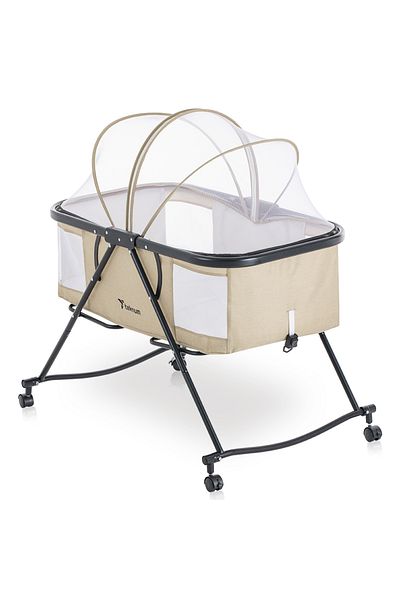 TEKNUM 3-IN-1 Baby Cot/Cradle w/ Mosquito net & Wheels – Ivory