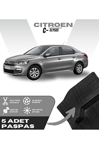 Kingstar Citroen C-Elysee 5'li Paspas Seti Yüksek Kalite Kesilebilir Universa...