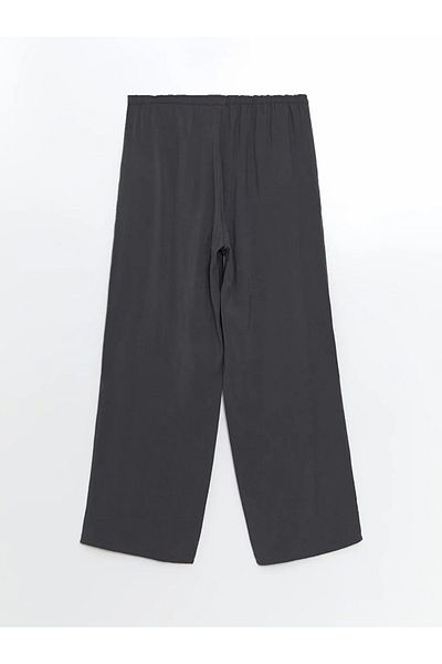 LC Waikiki Lcw Modest Anthracite Women's Wide Leg Pants with Elastic Waist