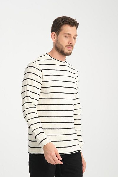 Store 100% Cotton Long Sleeve Striped Men's Sweatshirt