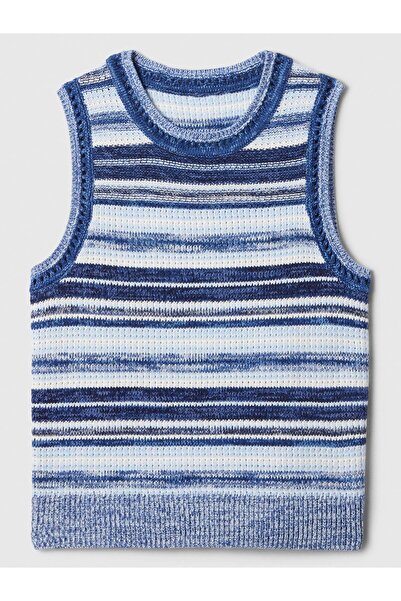 GAP Kadın Mavi Halter Yaka Kroşe Örgü Atlet