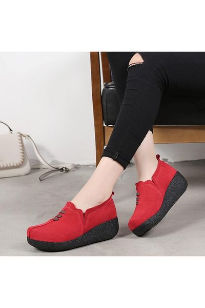 ARDSU Slip-On Comfort Sneakers with Wedge Platform for Women