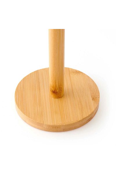 Vadi Round Base Bamboo Upright Paper Towel Holder