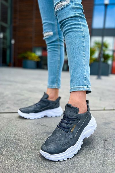 Chekich Men's Low Top Lace Up Shoes - Ch089 Cbt Anthracite