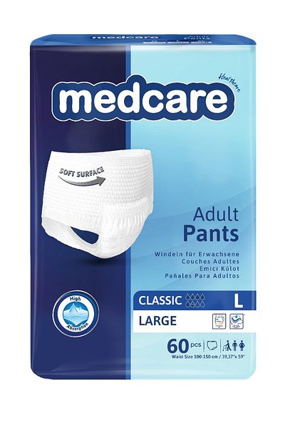MEDCARE Absorbent Panties Large (Large Size) 60 Pieces 2 Packs