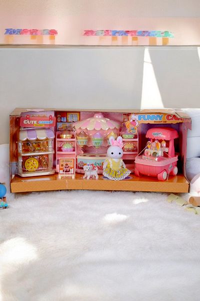 hak-iş oyuncak Mini Rabbit Family Ice Cream Shop