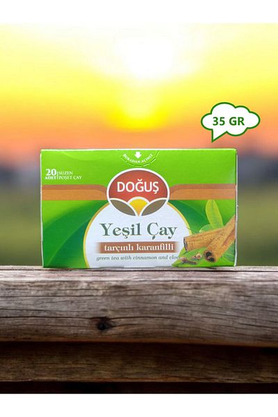 Doğuş Pack of 20 Green Cinnamon Clove Cups Filtering Sachet Herbal Tea - 35 Gr