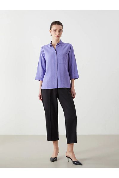 LC Waikiki Cămașă de damă LCWAIKIKI Classic Blue Loose Fit