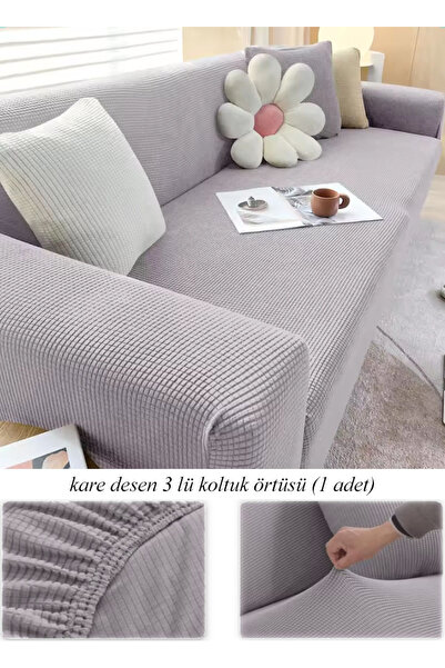 upmall Husă pentru scaun pentru trei persoane, elastică, lavabilă, cu model p...