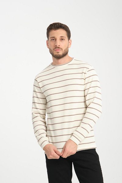 Store 100% Cotton Long Sleeve Striped Men's Sweatshirt