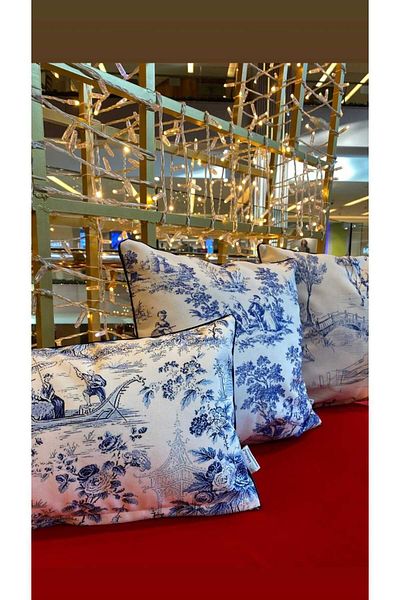 KIRLENTİM 3 ΤΕΜ E790 P1187-1188 Byz Velvet Blue Navy, Παπλωματοθήκη με μοτίβο διπλής όψης