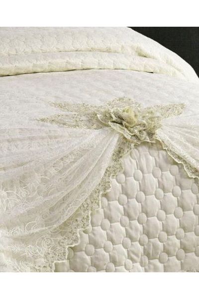 ZADA HOME Bedspread - Dowry & Lace Quilted Double { Set of 3 Pieces }