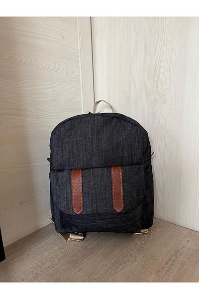 Sertil Rucsac multifuncțional cu două compartimente cu mâner reglabil din denim 30 X 38 X 13