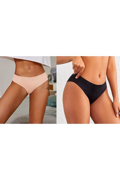 pary underwear Γυναικεία εσώρουχα χωρίς ραφή 6 τεμαχίων κομμένα με λέιζερ - 3 μαύρα, 3 μοντέλα μπικίνι σε χρώμα δέρματος
