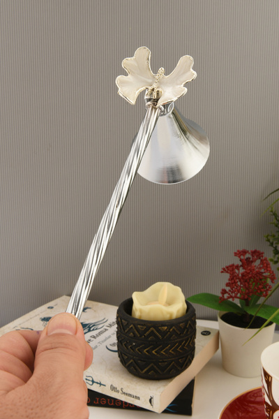 TR Turan Collection KELEBEK Figürlü Mum Söndürme Aleti Metal Mum Söndürücü Gü...