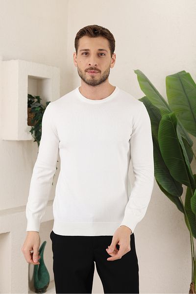İDS COLLECTİON Pulover pentru bărbați cu gât de ciclism Fisherman Knitwear