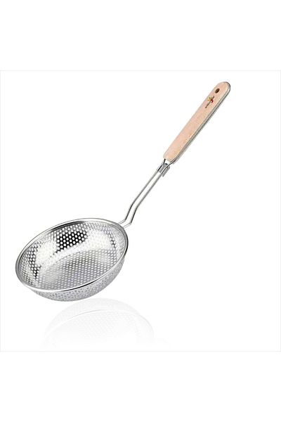 M3DECORİUM Stainless Steel - Potato, Pepper, Pumpkin and Pasta Perforated Strainer Colander Spoon Ladle