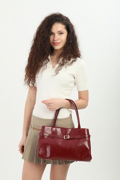 Tonny Black Original New Season Luxury Soft Leather Handbag and Shoulder Bag with Drawstring and Belt Detail Snap Fasteners
