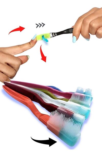 EASYBRUSH فرشاة أسنان سحرية مع معجون أسنان ذاتي (معجون أسنان للاستعمال مرة واحدة) 40 قطعة