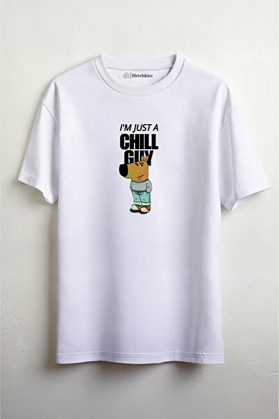 Merch&ice Ja sam jUST Chill Gui Baskılı Unisek Oversized majica