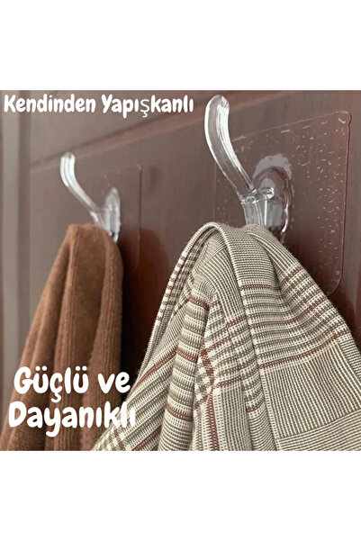 Mode Cool 1'li Yapışkanlı Şeffaf Duvar Askısı Banyo Mutfak Kapı Arkası Askılı...