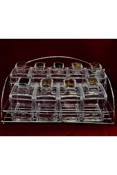 AR HOME 9 Piece Acrylic Spice Jar Set