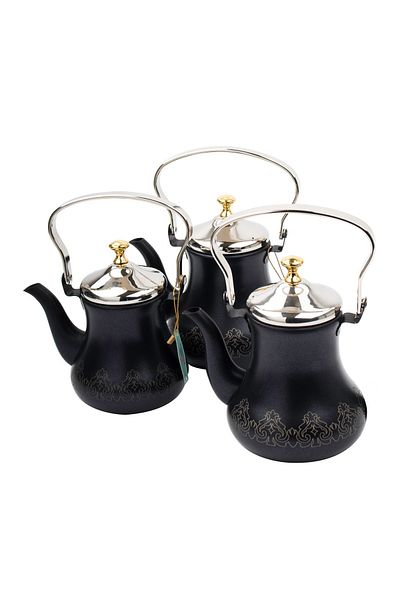 HIC Stanless Steel Tea Pot Set 3 Piece Moroccan Style