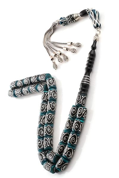 TESBİHCİBABA Galalite Covered Special Workmanship I Was a Lot Prayer Beads
