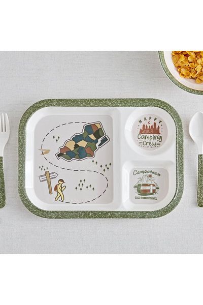 Home Box Joy Adventurer Trinity Melamine Camping Partition Plate 28x21 cm
