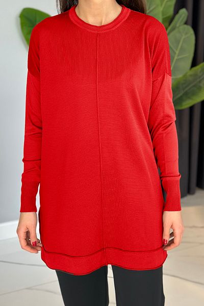 REMSA 2001 Model Red Basic Knitwear Tunic