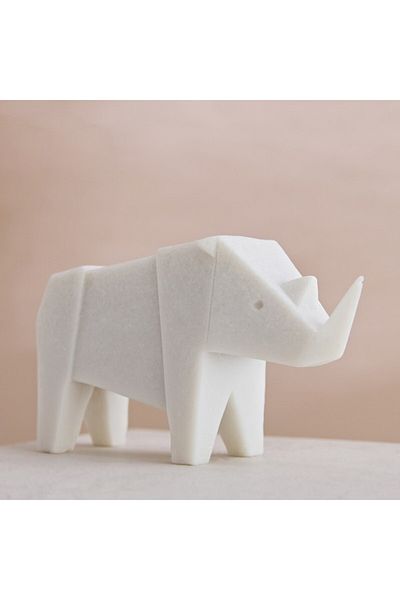Home Box Verdant Polyresin Rhinoceros Accent 15.5x5x9.5 cm