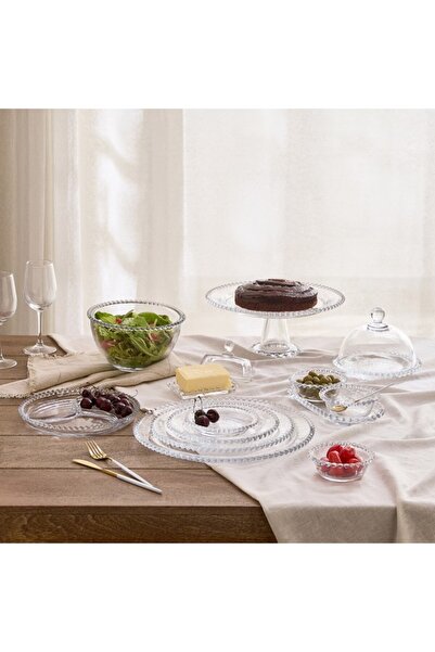 Home Box Merriam 3-Partition Beaded Serving Plate 23.3 cm