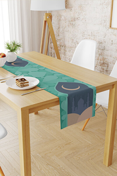 Moud's 40X140 Ramadan Runner din piele intoarsa cu model - Fata de masa fara ...