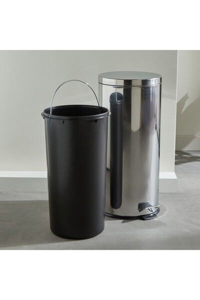 Home Box Tamara Mirror Finish Steel Pedal Dustbin 30 L