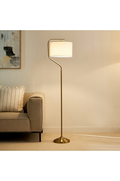 Home Box Deme Avala Metal Floor Lamp with Linen Shade 162 cm