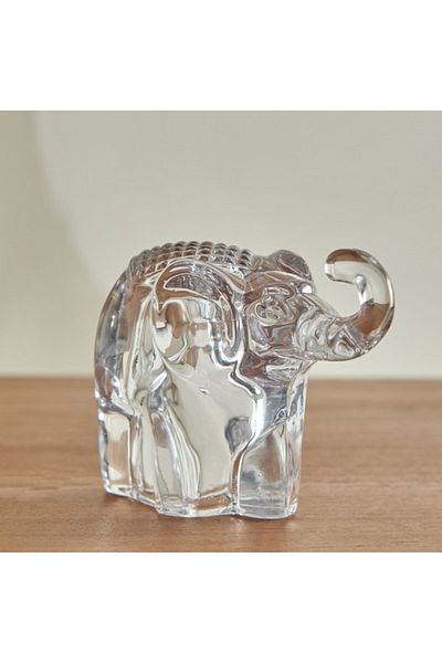 Home Box Vega Glass Elephant Accent 11.7x5x8.5 cm