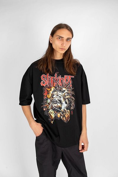 Sekizbiraltı Μπλουζάκι Unisex με στάμπα Zombie Slipknot Μαύρο Oversize