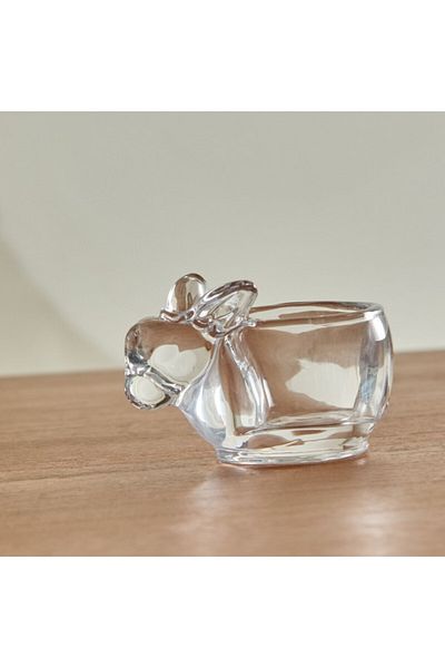 Home Box Vega Glass Rabbit Tealight Candleholder 8x5.4x5.8 cm